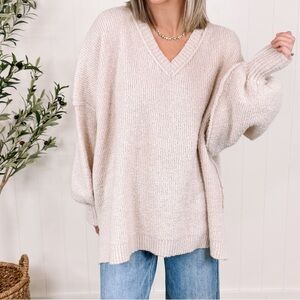 Cozy Cream V-Neck Sweater